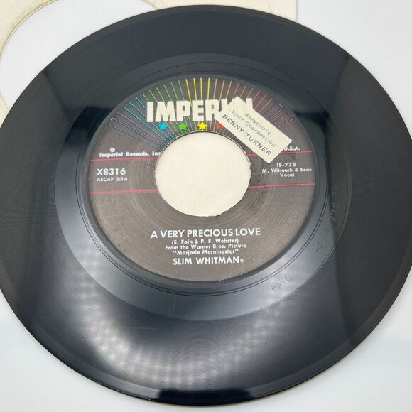 Slim Whitman Careless Hands / A Very Precious Love 45 Country Imperial 8316 - Picture 6 of 6